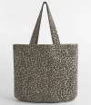 W335 Westford Mill Leopard Print Canvas Shopper White colour image